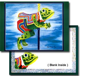 Carousel Frog Note Card